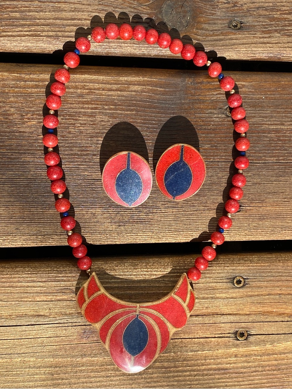 Vintage Signed Karla Jordan Necklace and Earring Set